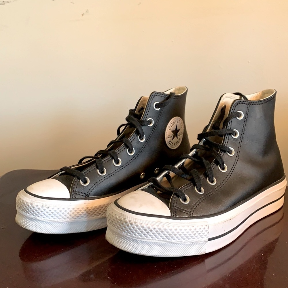 Leather platform hightop All-Star Converse sneakers
